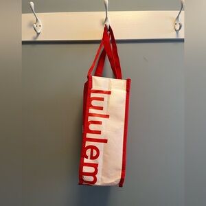 Lululemon Red and White Tote Bag